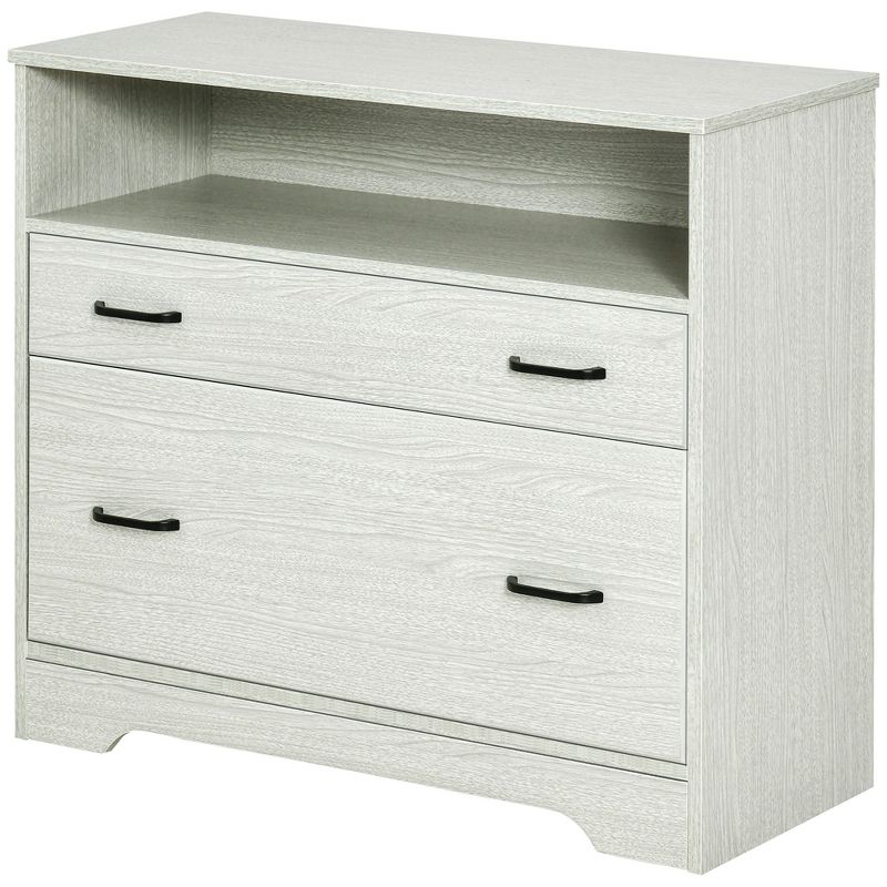 Vinsetto Lateral File Cabinet with Shelf, Office Storage Cabinet with 2 Drawers, Fits Letter Sized Papers, Gray, 4 of 7