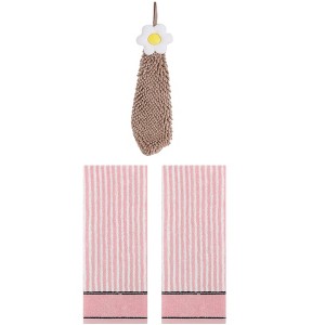 REGALWOVEN 3 Pcs Soft Absorbent Bathroom Hand Towels for Kitchen, Gym - 1 of 4