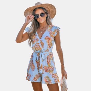 Women's Tropical Palm Leaf Print Wrap Dress - Cupshe - 1 of 4