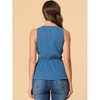 Allegra K Women's Summer Sleeveless V Neckline Wrap Tie Waist Tops - 3 of 4