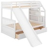 NicBex Twin Size Bunk Bed with 2 Drawers Bed Frame with Slide, High Guardrails and Convertible Design Ladder, No Spring Box Required - 3 of 4