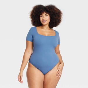 Women's Luxe Stretch Square Neck Thong Bodysuit - Auden™ - 1 of 3