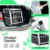 Racxily Pet Car Transport Cage Aluminium Puppy Travel Crate Box Trapezoidal Kennel Dog Cat Carrier Cage - 3 of 4