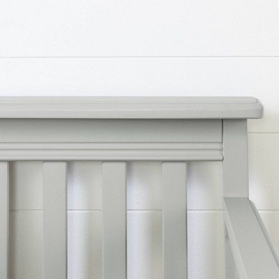 Soft Gray 2-in-1 Convertible Baby Crib with Toddler Rail
