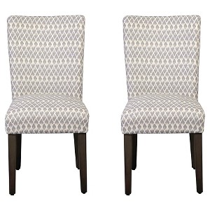 Parson Dining Chair Wood/Gray Diamond (Set of 2) - HomePop