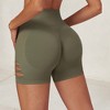 Anna-Kaci Active Women's High Waist Cutout Detail Compression Shorts with Seamless Design - 4 of 4