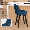 JUJABU 26"H Swivel Bar Stools Set of 2, with Backs, Upholstered and Solid Wood Legs - 3 of 4