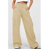 Clearlove Women High Waisted Drawstring Wide Leg Cargo Pants Trendy Casual Baggy Joggers Pants with Pockets - 3 of 4