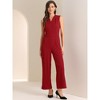 Allegra K Women's Sleeveless V Neck High Waist Wide Leg Jumpsuit - 2 of 4