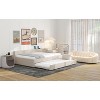 TIRAMISUBEST Full/Queen Size Upholstered Platform Bed with USB Ports and Twin Size Trundle, Modern Daybed Sofa Bed Frame with L-Shaped Headboard - 4 of 4