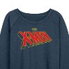 Women's - Marvel - X-Men Logo Lightweight French Terry Wide Neck Long Sleeve Shirt - 2 of 4