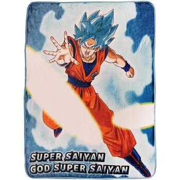 Dragon Ball Z Super Goku Super Saiyan Blue Fleece Throw Blanket