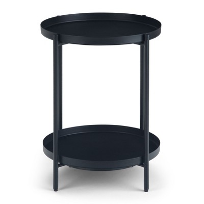 NicBex 2 Tier End Table 16.9" Waterproof Small Side Table with Removable Tray for Indoor Outdoor