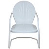 Northlight 34-Inch Outdoor Retro Tulip Steel Armchair, White - 3 of 4