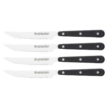 Ninja K32004 Foodi NeverDull System - Juego de cuchillos para carne, 4  piezas, acero inoxidable alemán, color negro