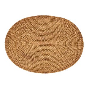 Saro Lifestyle Saro Lifestyle Woven Design Rattan Placemats (Set of 4) - 1 of 4