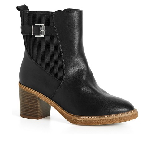 Ladies black wide 2024 fit ankle boots