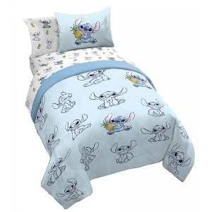 Saturday Park Disney Lilo & Stitch Watercolor Vibes 100% Organic Cotton Bed Set - 1 of 4
