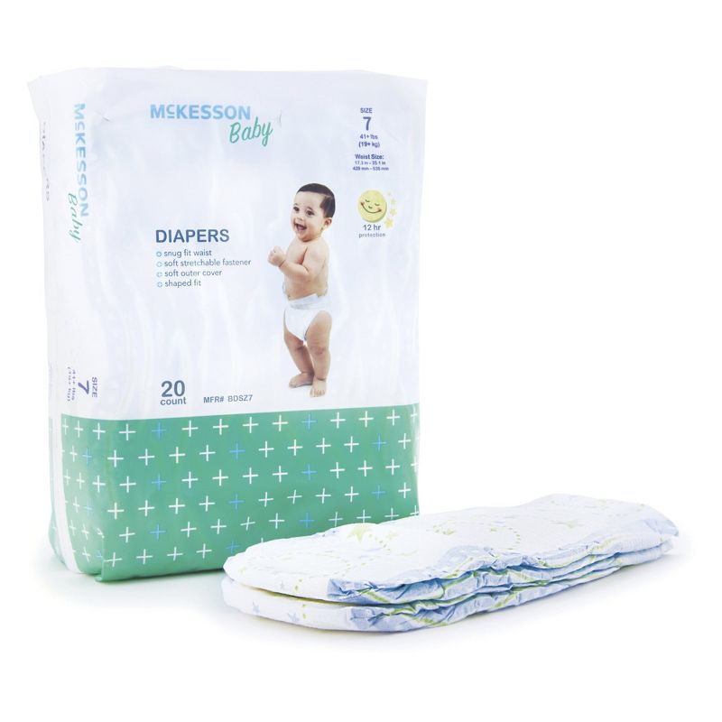McKesson Baby Diapers, Disposable, Moderate Absorbency, Size 7, 3 of 6