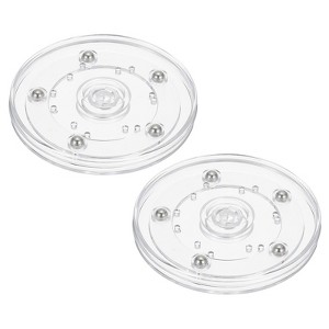 Unique Bargains 360 Degree Rotating Anti-slip High-strength Plastic Smooth Rotation Clear Lazy Susan 2 Pcs - 1 of 4