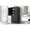 Tall and Wide Storage Cabinet with Doors for Bathroom/Office Three Drawers White - 4 of 4
