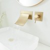 BWE Single Handle Wall Mount Spout Waterfall Bathroom Faucet in Brushed Gold - 3 of 4