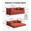 Kumasinova 78.8" Modular Pudding Block Sofa,Floor Sofa Bed with Removable Backrest,Washable Corduroy Cover,Compression Sofa for Living Room,Bedroom - 3 of 4