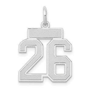 Black Bow Jewelry 14k White Gold, Jersey Collection, Small Number 26 Pendant - 1 of 4