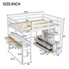 NicBex Twin/Full Loft Bed with Built-in Desk,Drawers and Shelves for Kids Teens Adults - 3 of 4