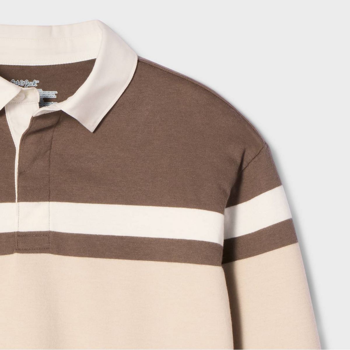 Boys' Long Sleeve Relaxed Fit Striped Rugby Polo Shirt - Cat & Jack™ - thumbnail 3