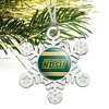 North Dakota State NDSU Stripes Metal Snowflake Christmas Tree Holiday Ornament - 2 of 3