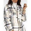 Coolmee Women's Long Flannel Plaid Jacket Shacket Casual Lapel Button Down Shirt Jacket Fall Winter Outfits - 4 of 4