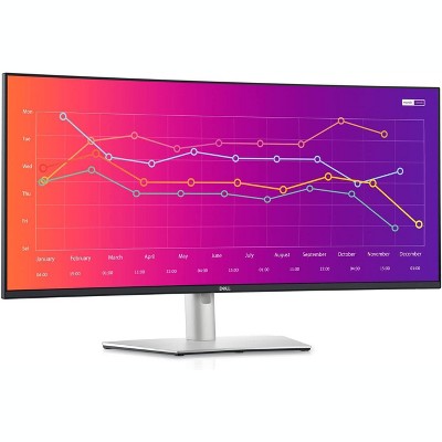 Manufacturer Refurbished Dell U3421WE 34" Ultra Sharp Curved Ultrawide Monitor, Silver