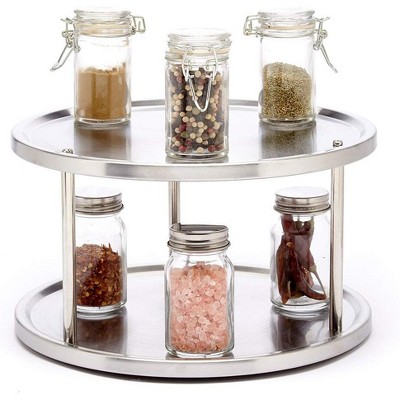 Jiallo Stainless Steel Two-Tier Turntable Lazy Susan, Pantry Cabinet Organizer, Kitchen tabletop Spice Rack — фото 4