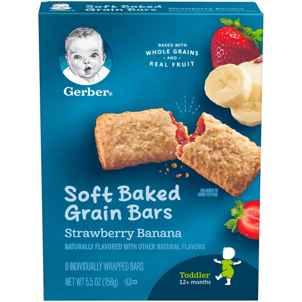 UPC 015000013622 product image for Gerber Graduates Toddlers Cereal Bars Strawberry Banana 5.5 oz 8 ct | upcitemdb.com