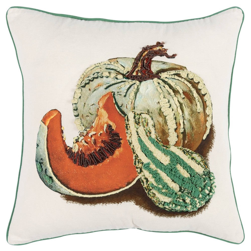 Photos - Pillow 20"x20" Oversize Gourds Square Throw  Cover Green - Rizzy Home