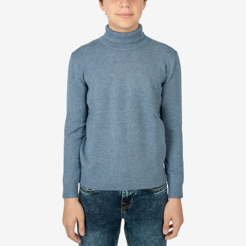 X Ray Boy s Basic Turtleneck Sweater In Heather Slate Size Medium