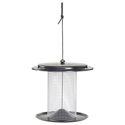 Bird Choice Modern Farmhouse Sunflower Seed Tub Bird Feeder 9.5" Black & White