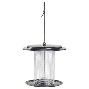 Bird Choice Modern Farmhouse Sunflower Seed Tub Bird Feeder 9.5" Black & White - 1 of 4