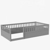 NicBex Twin Size Wood Montessori Bed with Safety Fence,Floor Bed with Door,Modern Toddler Bed for Bedroom - 4 of 4