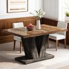 Resenkos Dining Table, Living Room Table,47" Dining Table, Farmhouse Wooden Kitchen Dinner Table with Duty Pedestal,Black & Brown - 2 of 4