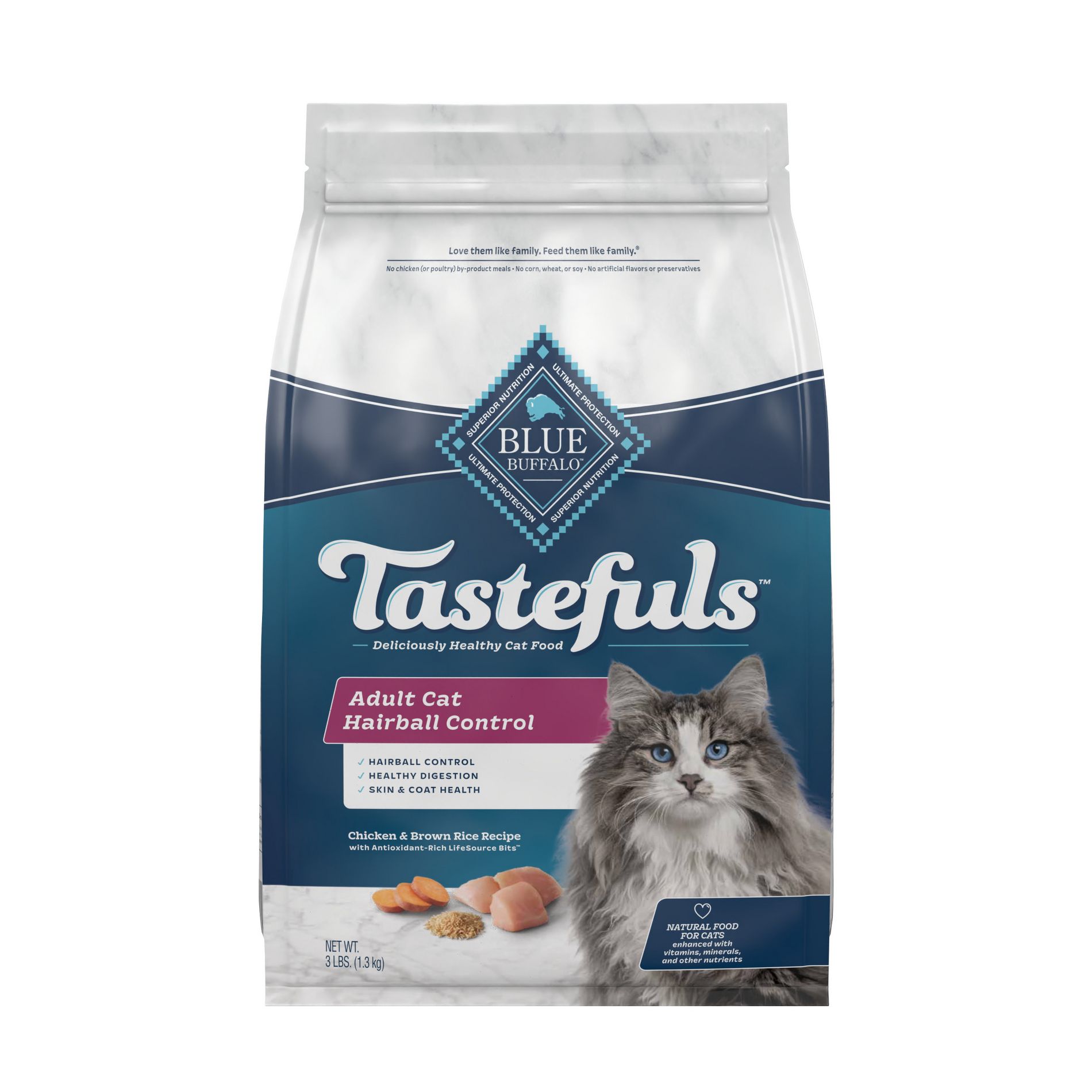 Blue Buffalo Tastefuls Hairball Control Natural Adult Dry Cat Food with Chicken