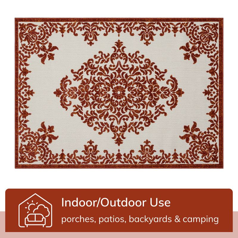 Well Woven Arid Oriental Medallion Indoor OutdoorHigh-Low Pile Area Rug, 4 of 9