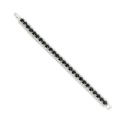 SOHI Women's Emerald Green Stripe Tennis Bracelet