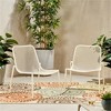 SKRAN Set of 2 Outdoor Mesh chair, Patio Iron Armless Chair with Angled Legs and Narrow Backrest for Patio, Porch, Poolside and Balcony - 2 of 4