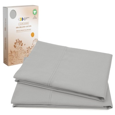100% Organic Cotton Pillowcase Set, Percale- California Design Den
