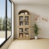 72 Inch High Arched Bookcase with Doors, 4 Tier Display Bookshelf Storage Cabinet for Home Office Living Room - 3 of 4