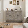 6 Dresser for Bedroom, 47" Wide Drawer Dresser with Storage Freestanding, Wooden Closet Storage Chest for Living Room, Bedroom, Entryway - 3 of 4