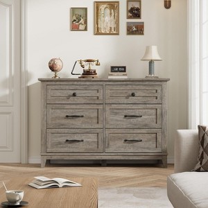6 Drawers Dresser for Bedroom, 47" Wide Dresser with Storage Freestanding, Wooden Closet Storage Chest for Living Room, Bedroom - 1 of 4