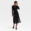 Women's Long Sleeve Midi Lace Dress - A New Day™ Black Floral - image 3 of 3